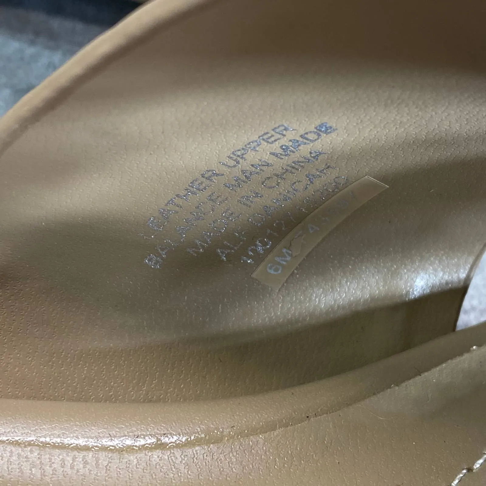 ALFANI Step 'N Flex Women's Nude Leather Danicah Studded Slide Flat Sandals SZ 6