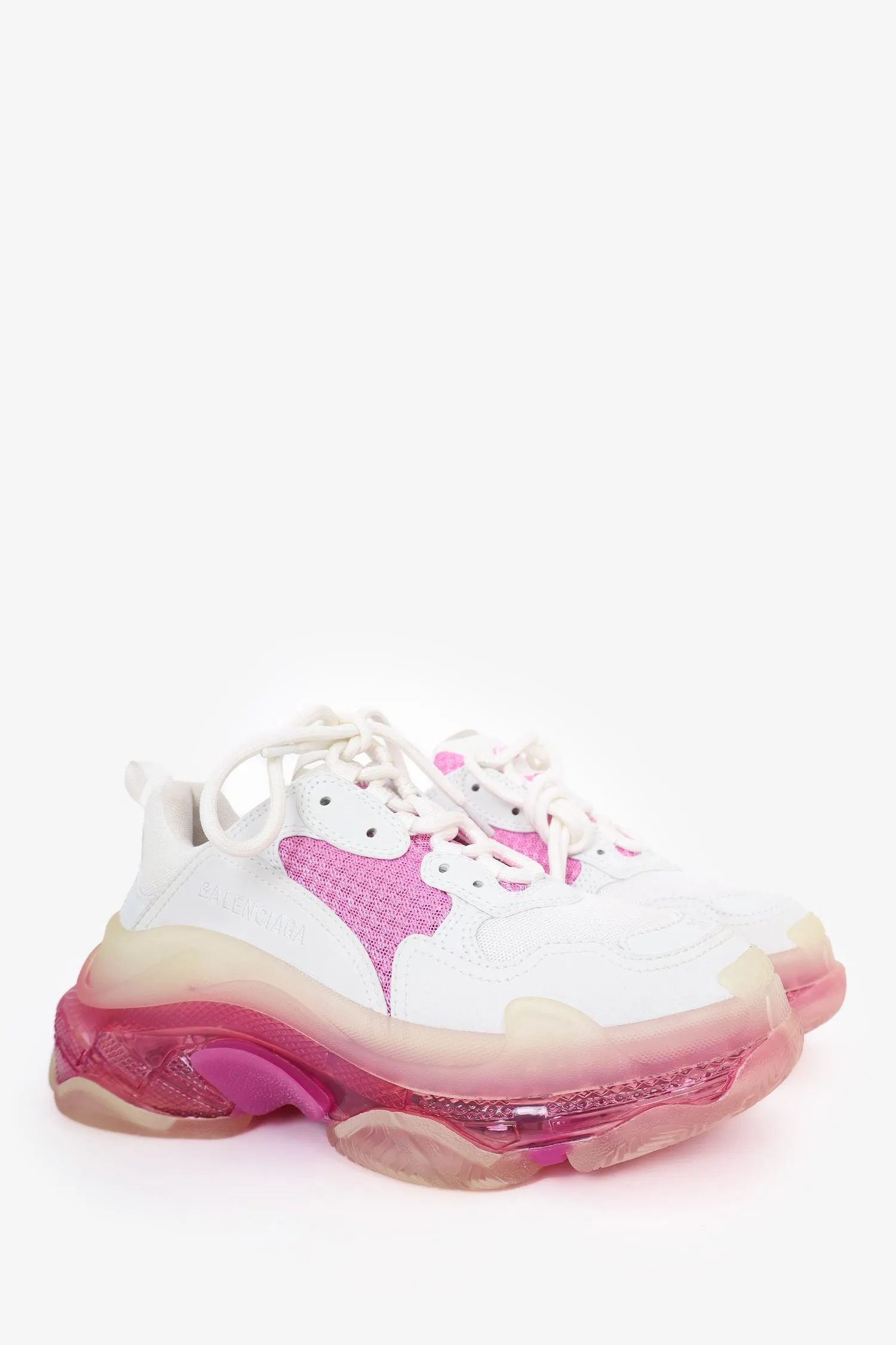 Balenciaga Pink/White Triple S Sneaker Size 36