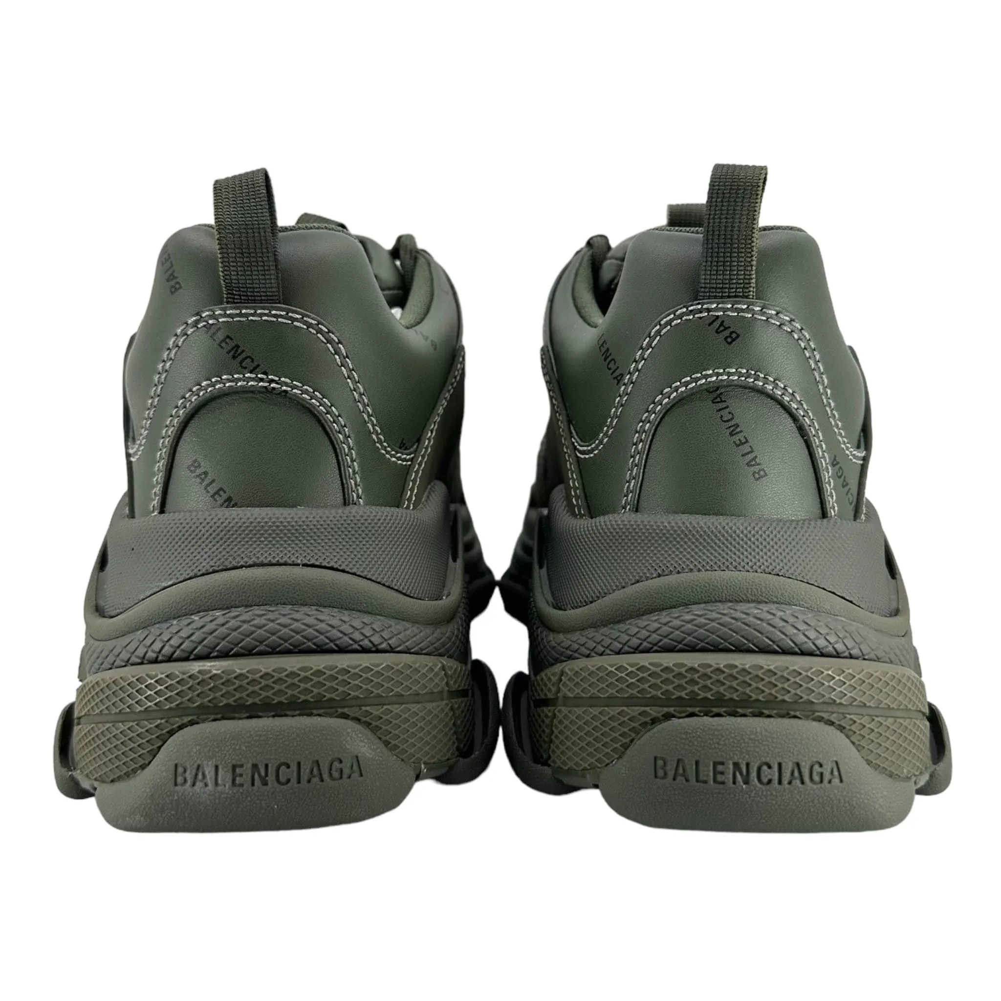 Balenciaga Triple S Sneaker All Vver Logo Olive Green