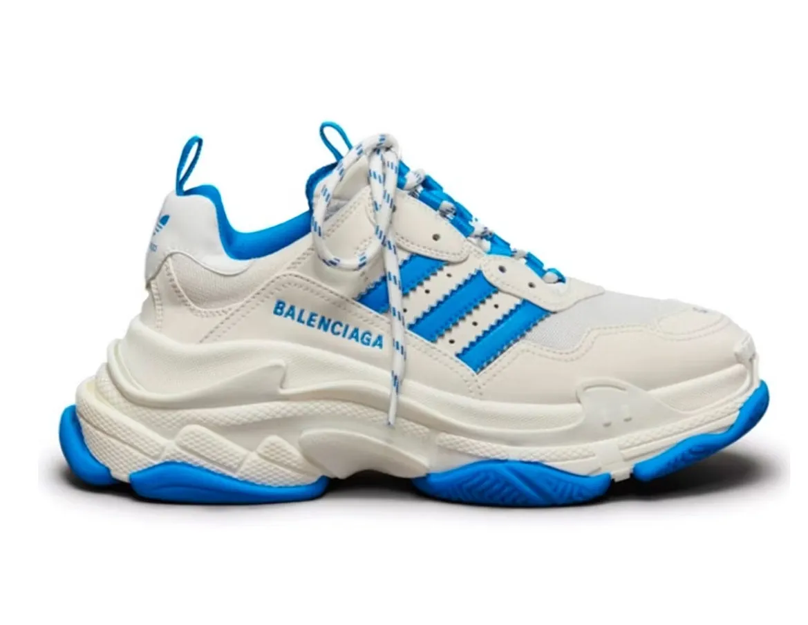 BALENCIAGA X ADIDAS TRIPLE S WHITE BLUE