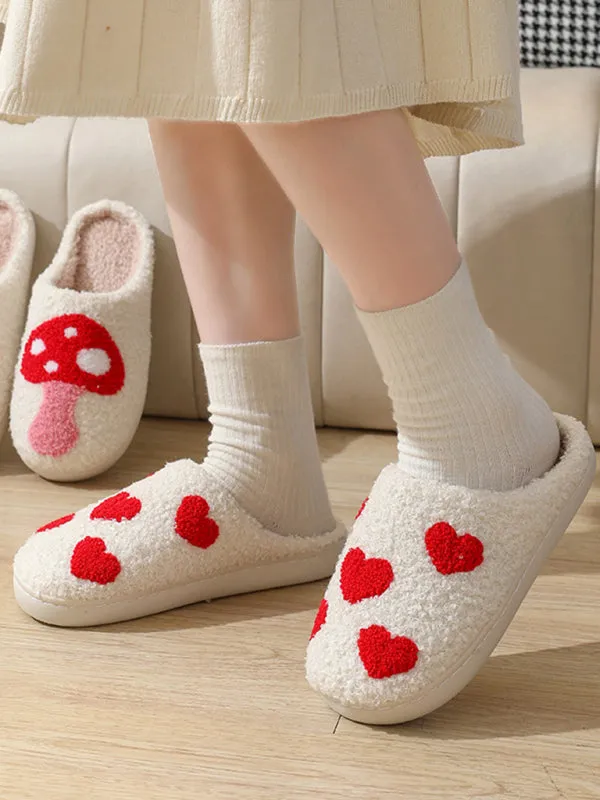 Blue Zone Planet |  Christmas Valentine's Day Love Cotton Slippers Indoor Home Plush Warm Slippers