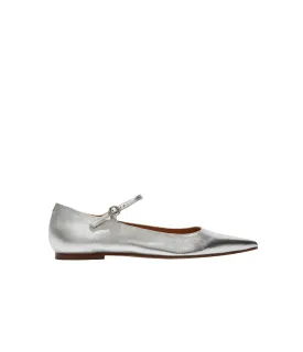 Cleo Nappa Flat in Silver