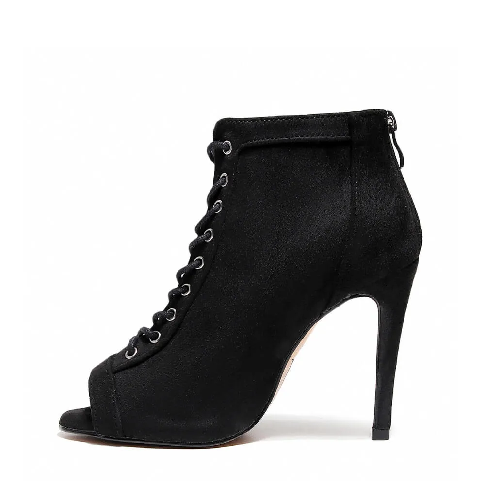 Dilynn - Black Vegan Suede - Suede Sole