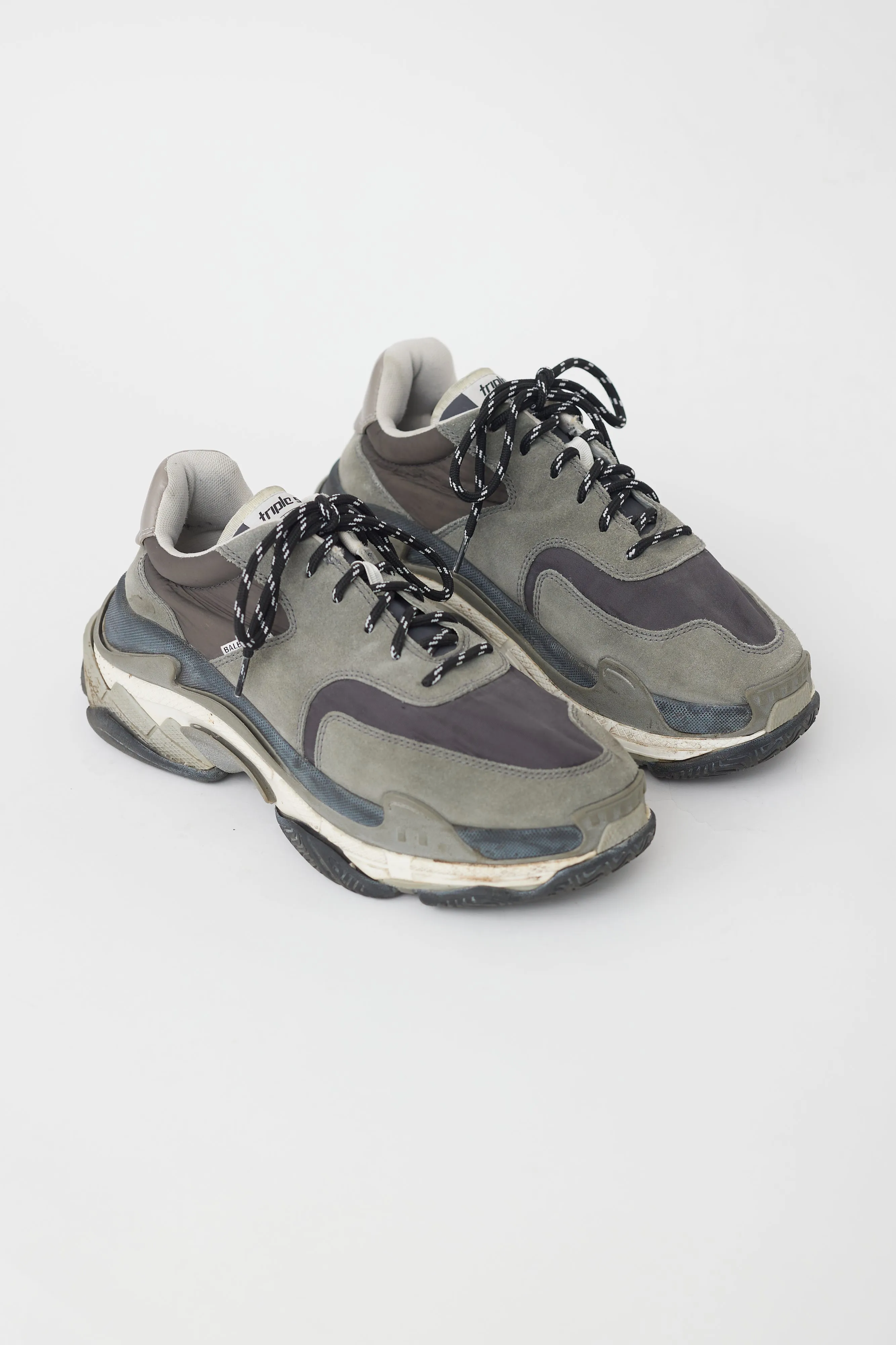 Grey Suede Triple S Sneaker