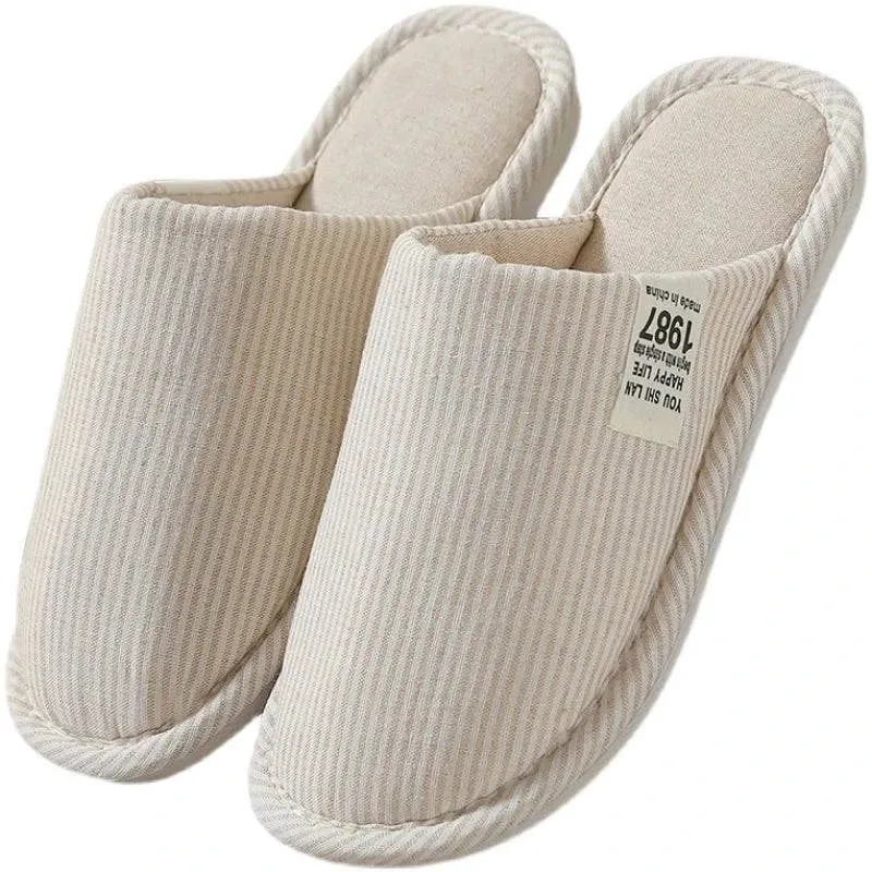 Japanese Cotton & Linen Indoor Slippers for All Seasons