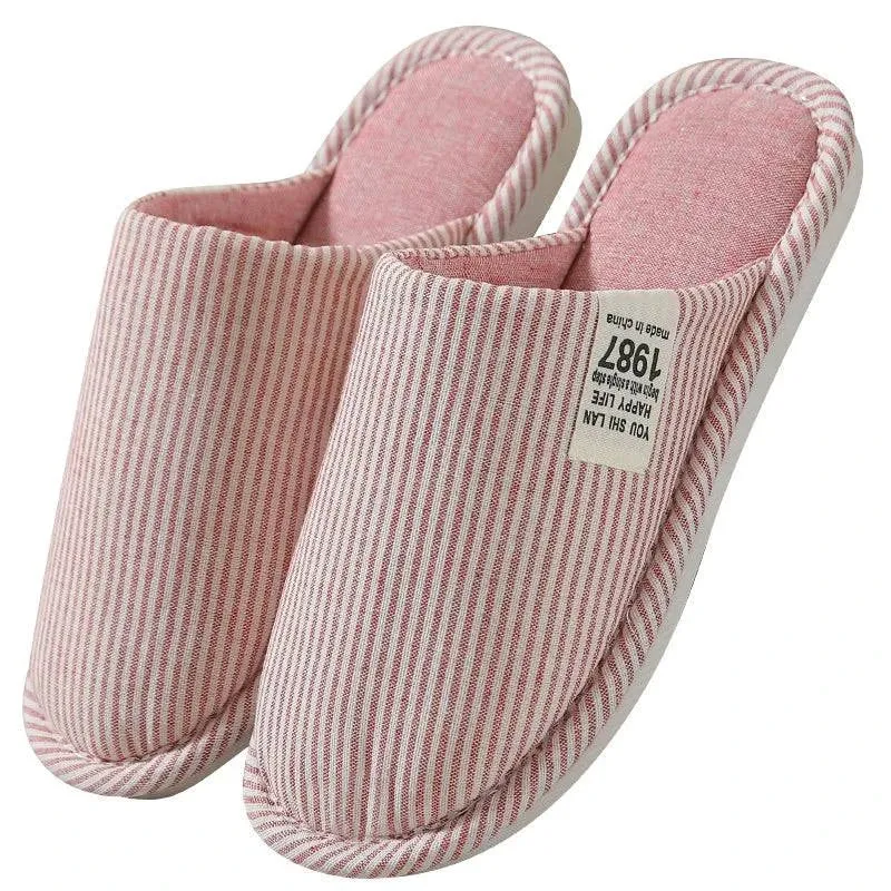 Japanese Cotton & Linen Indoor Slippers for All Seasons