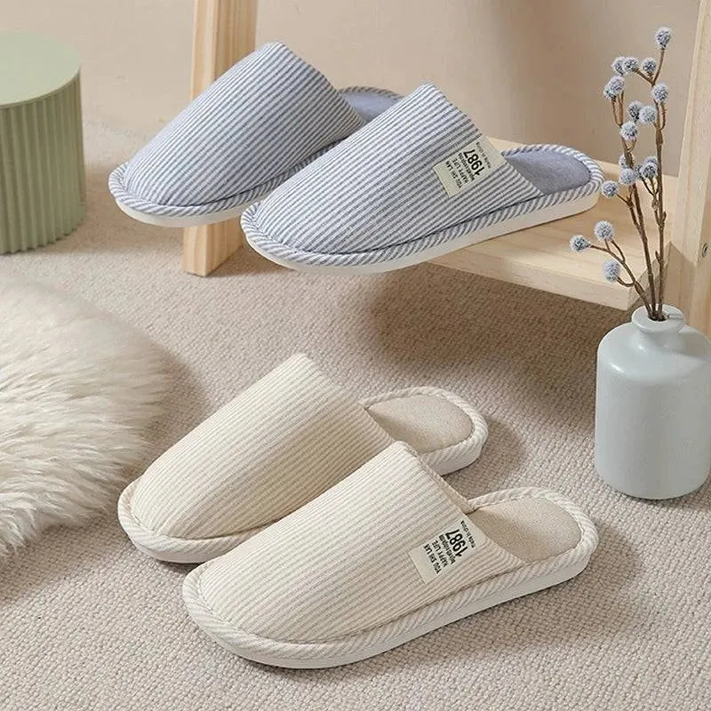 Japanese Cotton & Linen Indoor Slippers for All Seasons