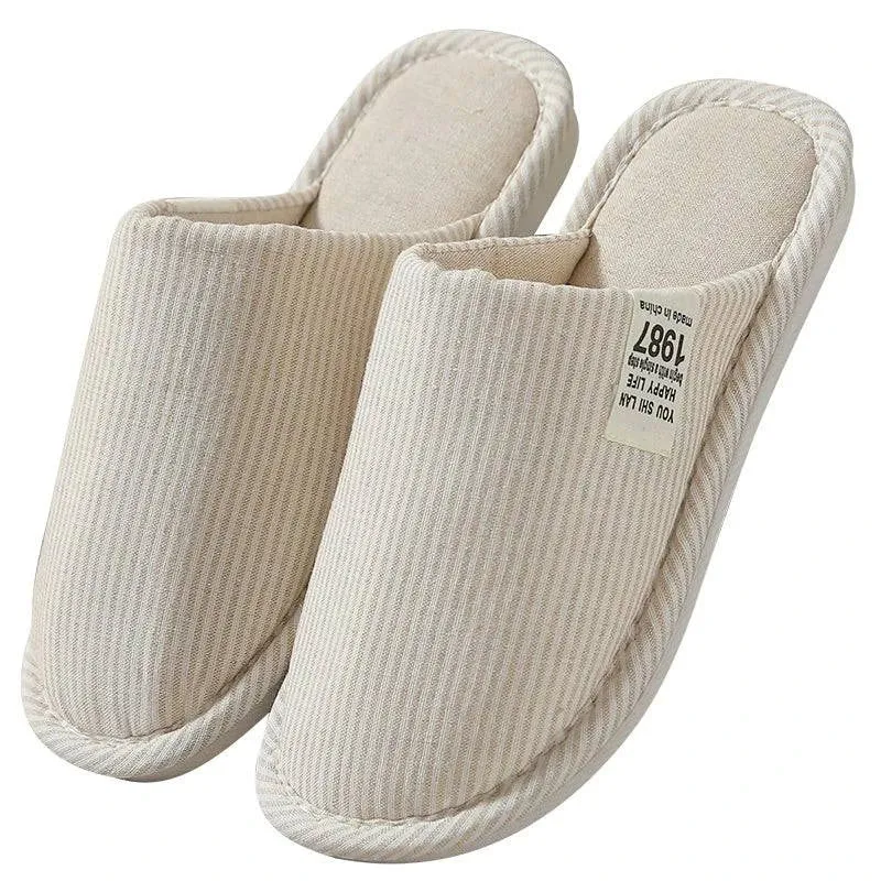 Japanese Cotton & Linen Indoor Slippers for All Seasons