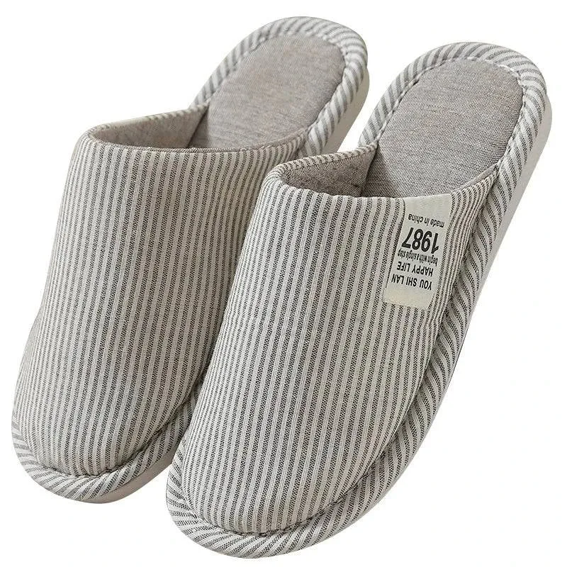Japanese Cotton & Linen Indoor Slippers for All Seasons