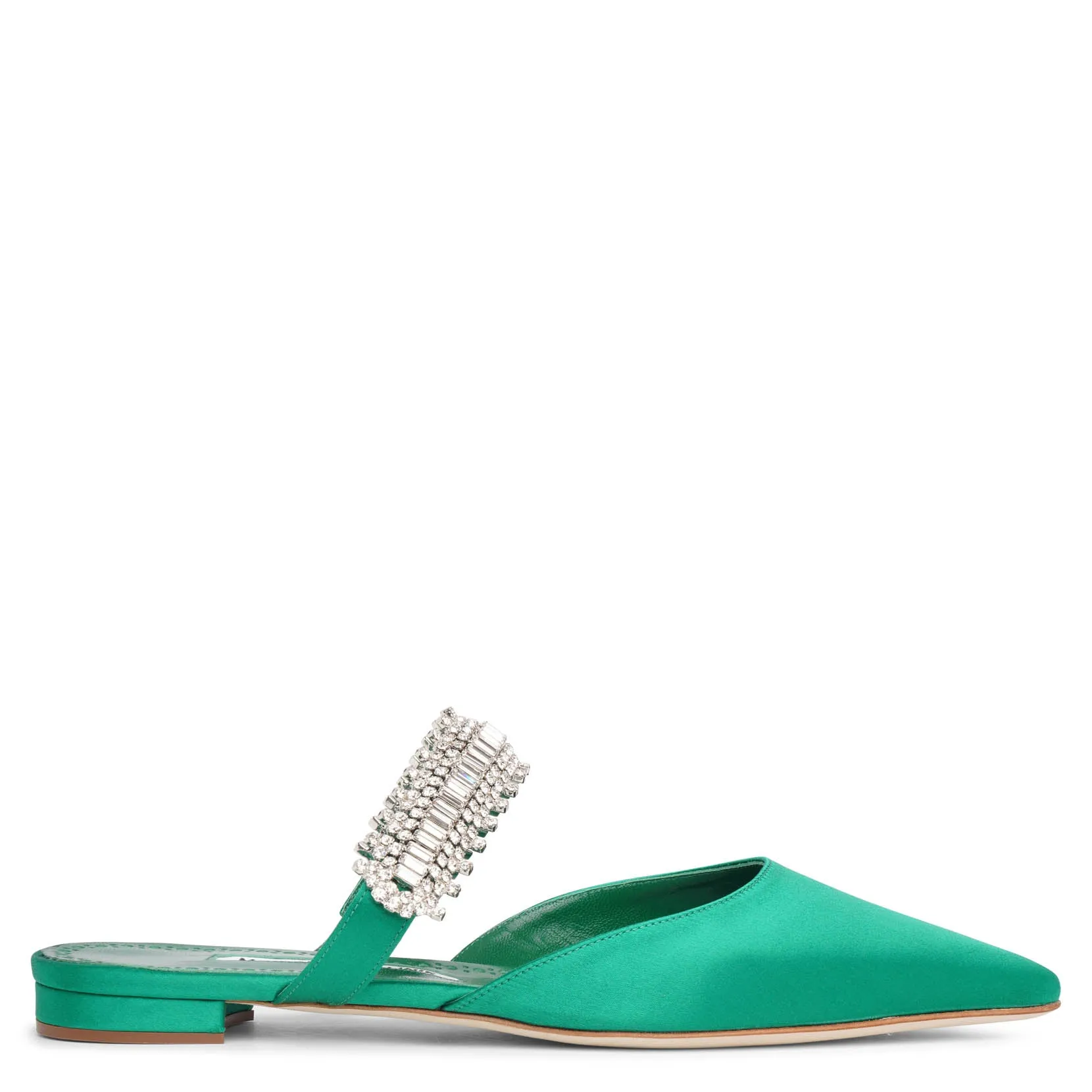 Lutaraflat emerald satin flats