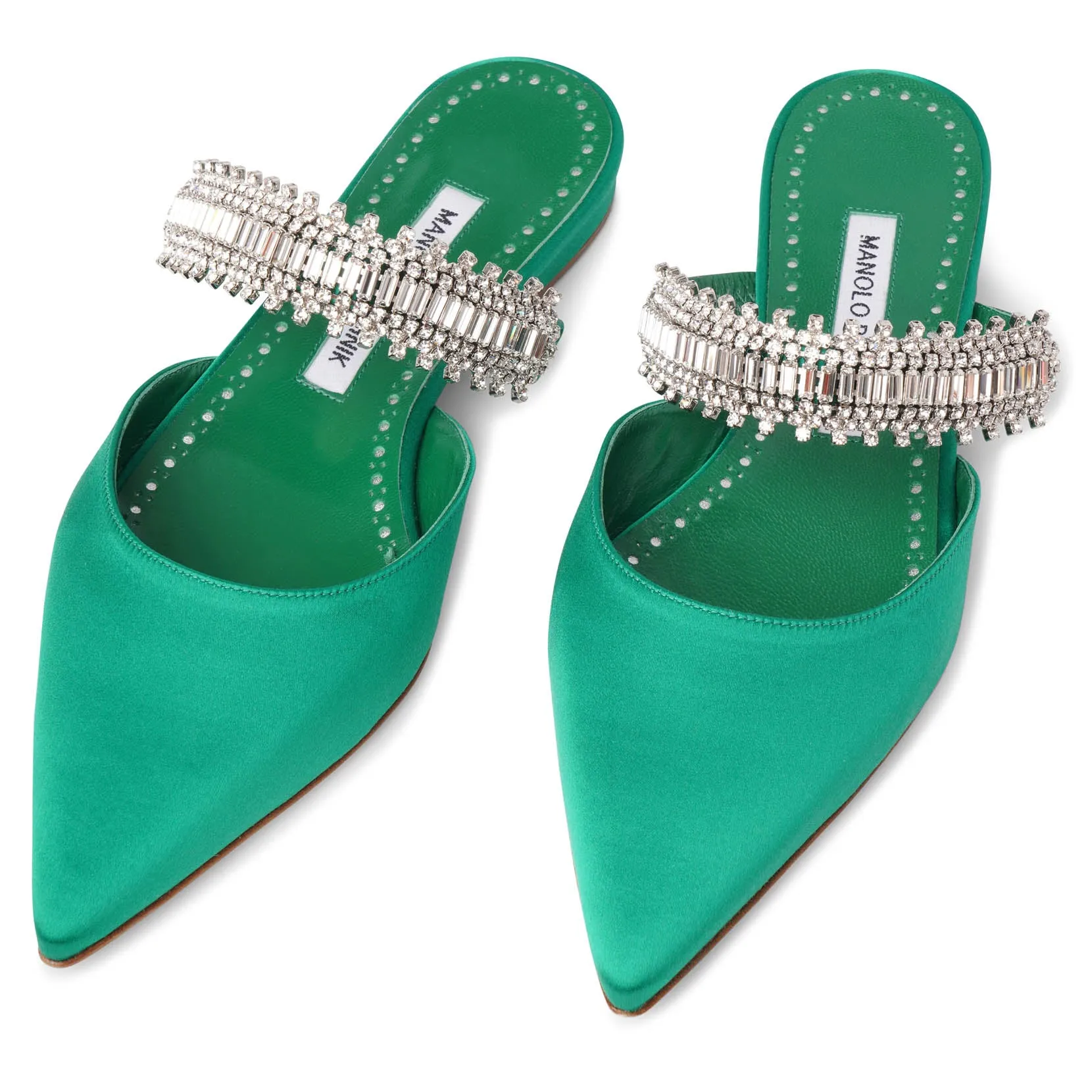 Lutaraflat emerald satin flats