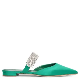 Lutaraflat emerald satin flats