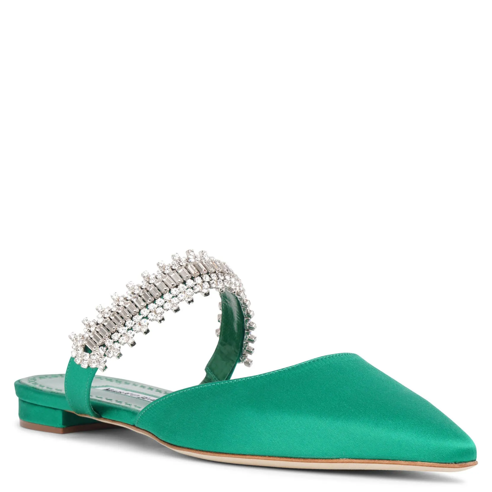 Lutaraflat emerald satin flats