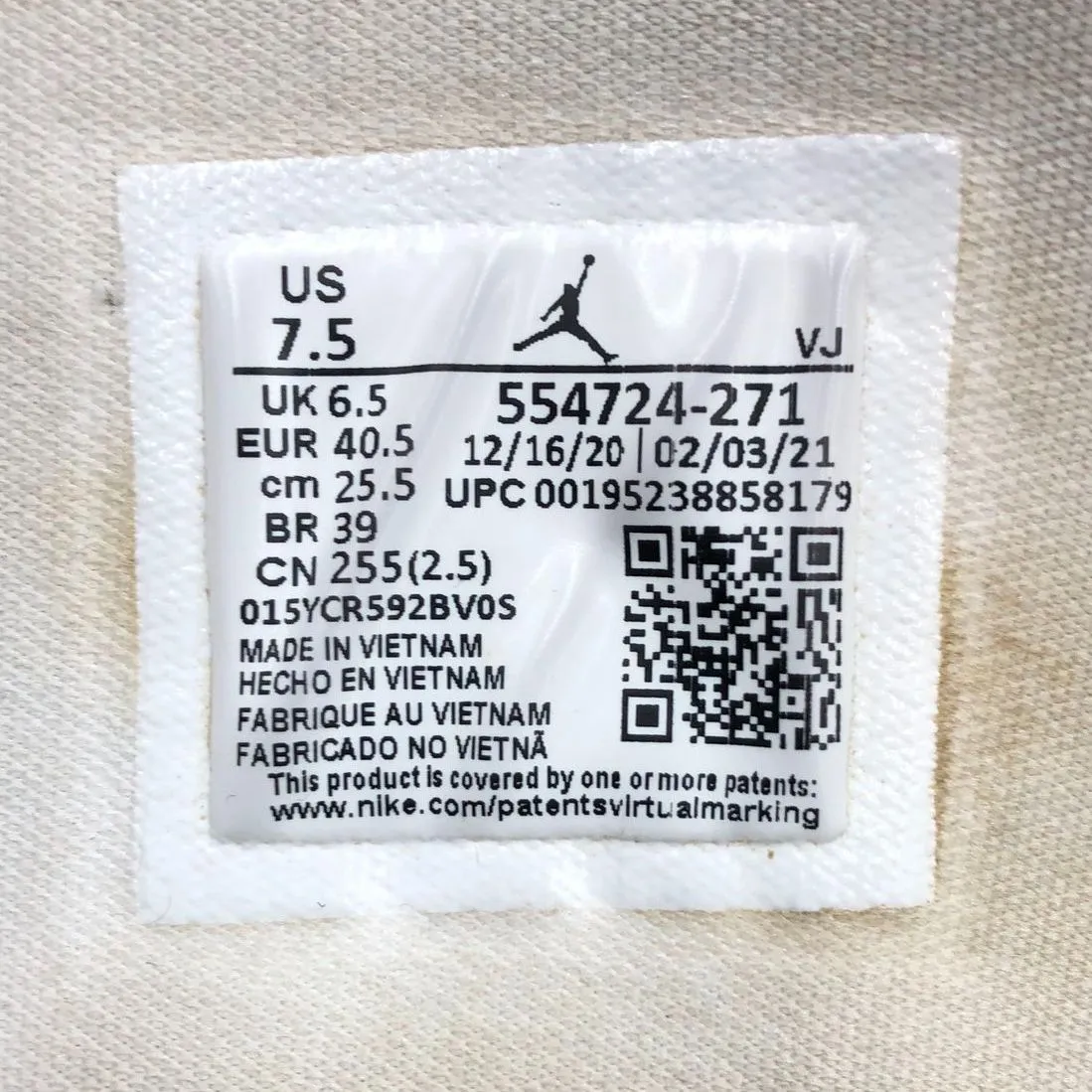 Nike Air Jordan 1 Mid Men's 'Tan Gum' & White Athletic Sneakers - Sz 7.5 ( COA)
