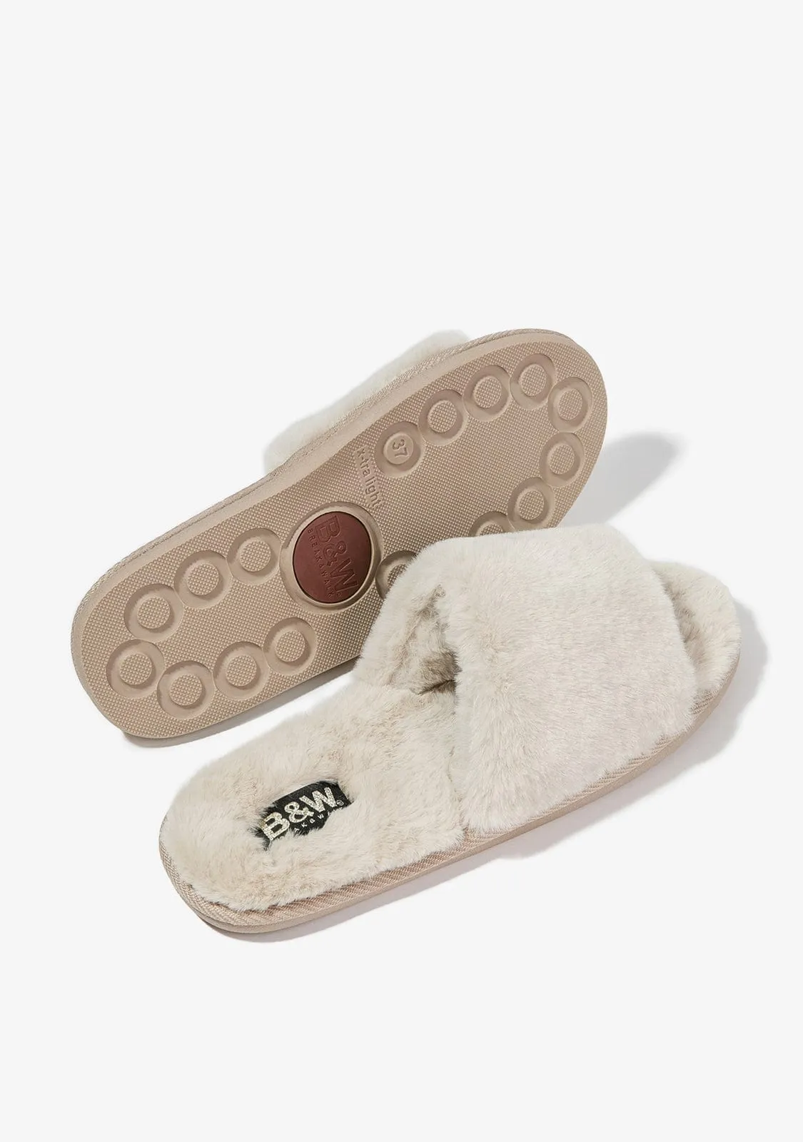 OPEN TOE HOME SLIPPER BEIGE