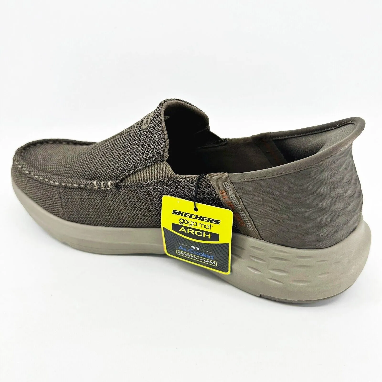 Skechers Parson Ralven Taupe Mens Size 9.5 Memory Foam Slip On Shoes