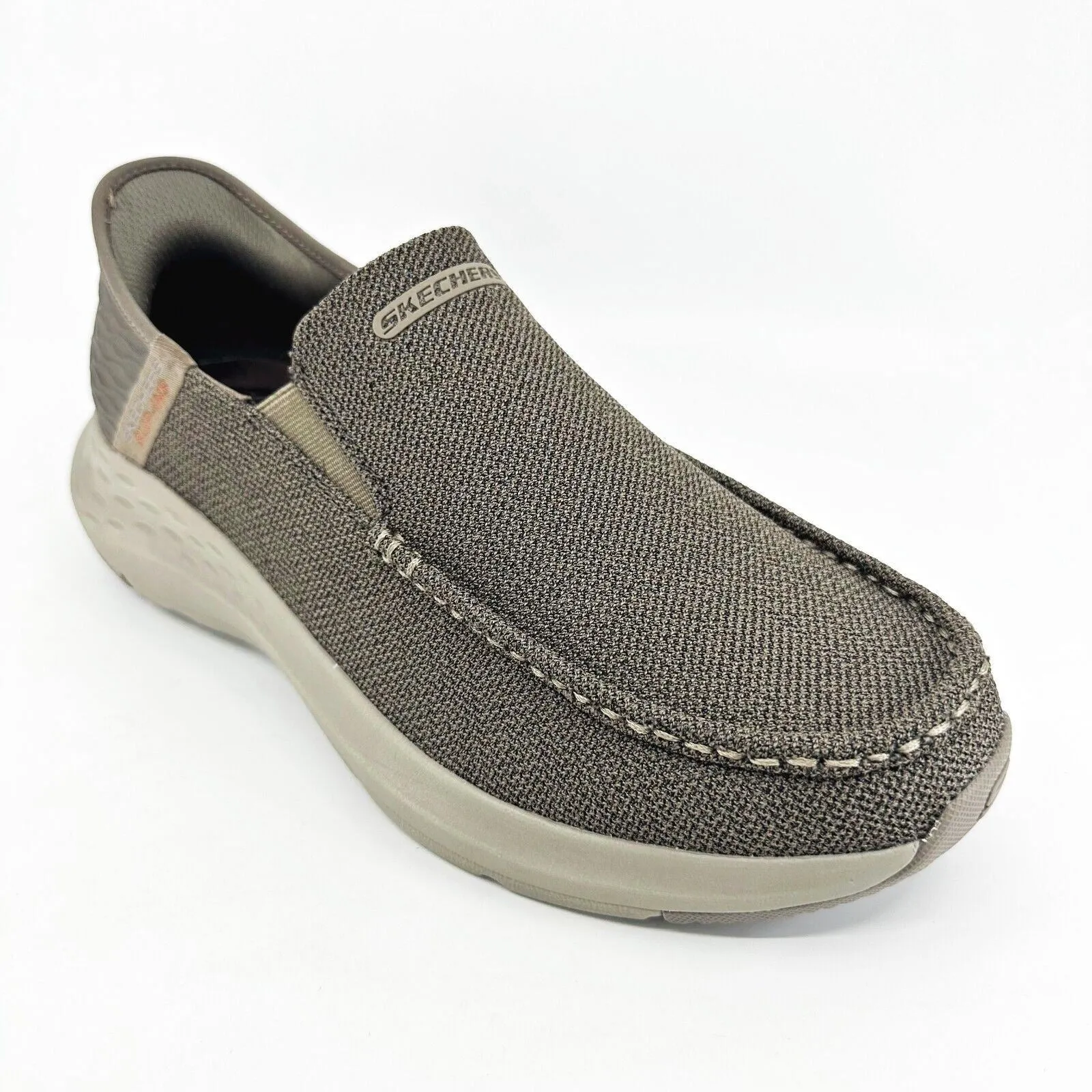 Skechers Parson Ralven Taupe Mens Size 9.5 Memory Foam Slip On Shoes