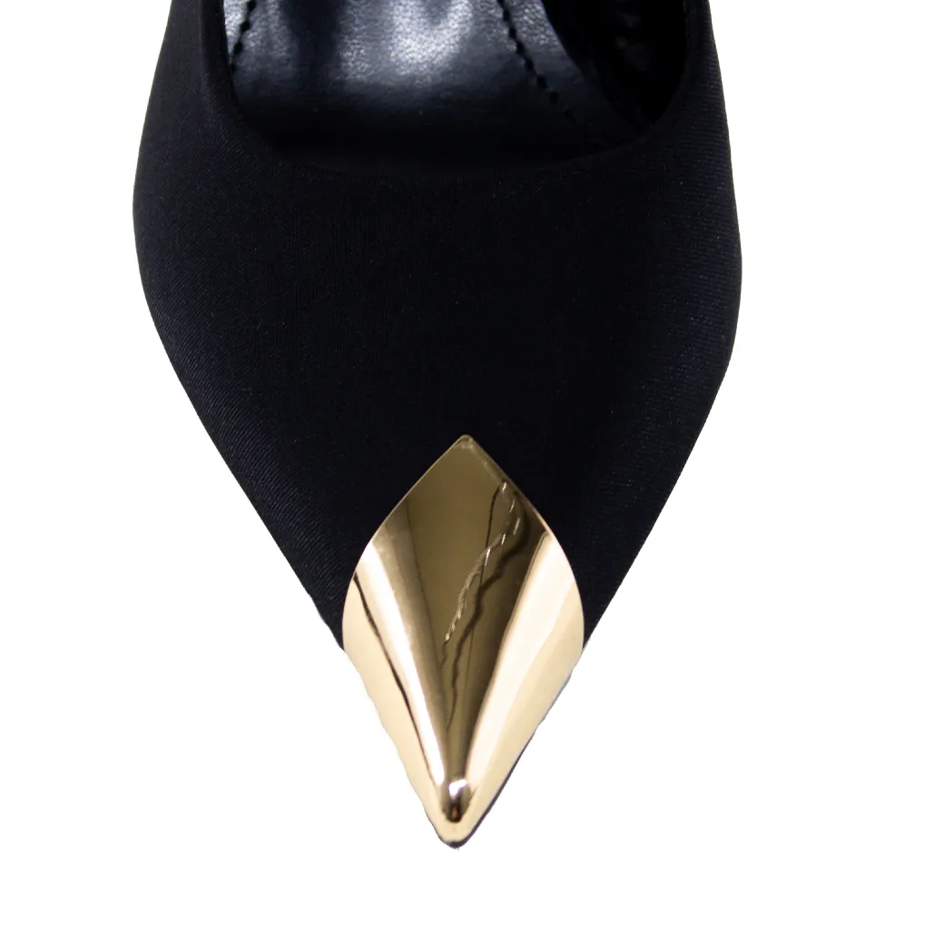 Stiletto abierto pta metal Negro