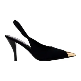 Stiletto abierto pta metal Negro