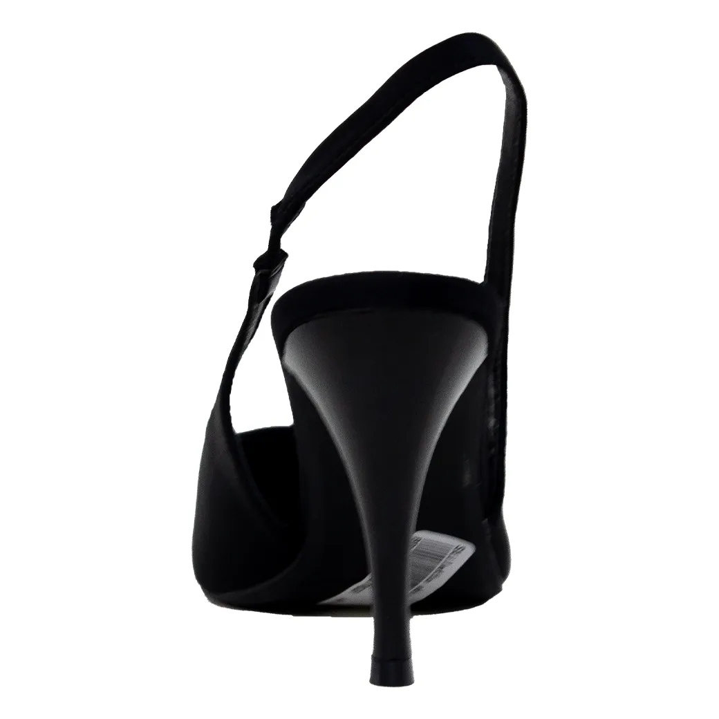 Stiletto abierto pta metal Negro