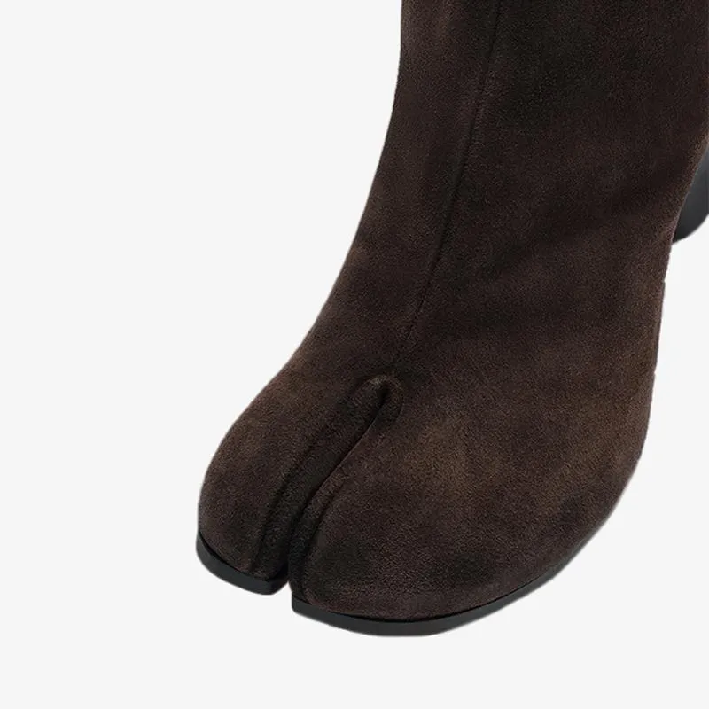 Suede Tabi Split-Toe Ankle Boots
