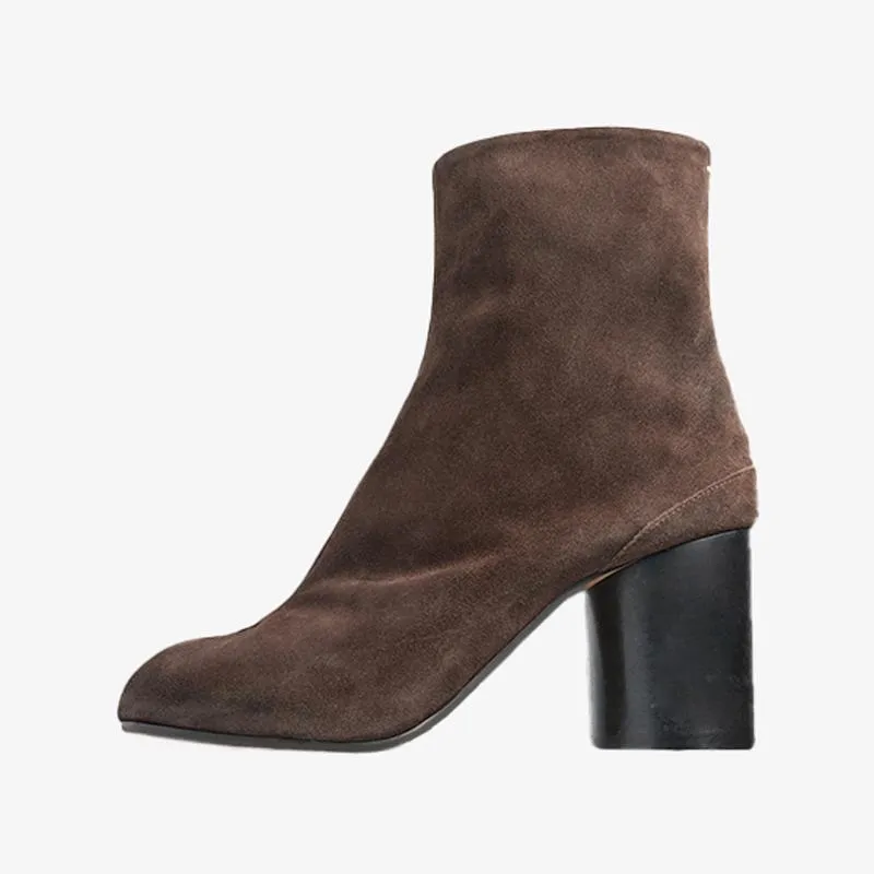 Suede Tabi Split-Toe Ankle Boots