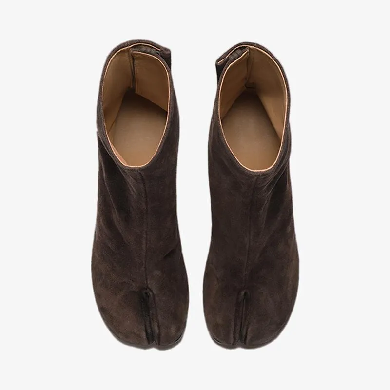Suede Tabi Split-Toe Ankle Boots