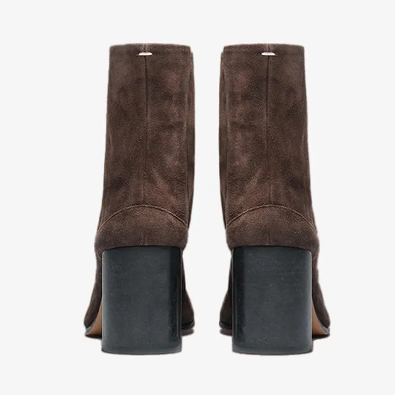 Suede Tabi Split-Toe Ankle Boots