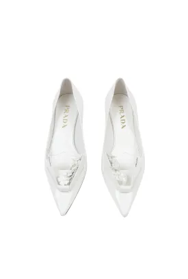 White Origami 3D Art Pointed Heels