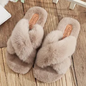 Women Fashion Warm Fluffy Indoor Floor Slippers