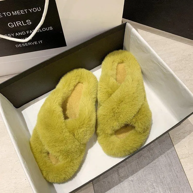 Women's Home Winter Furry Slippers