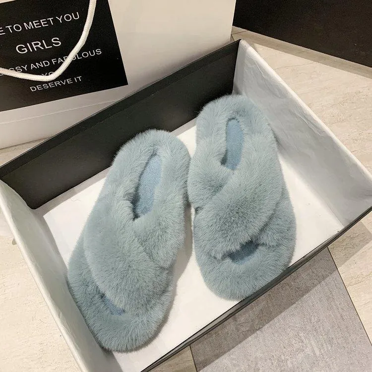 Women's Home Winter Furry Slippers