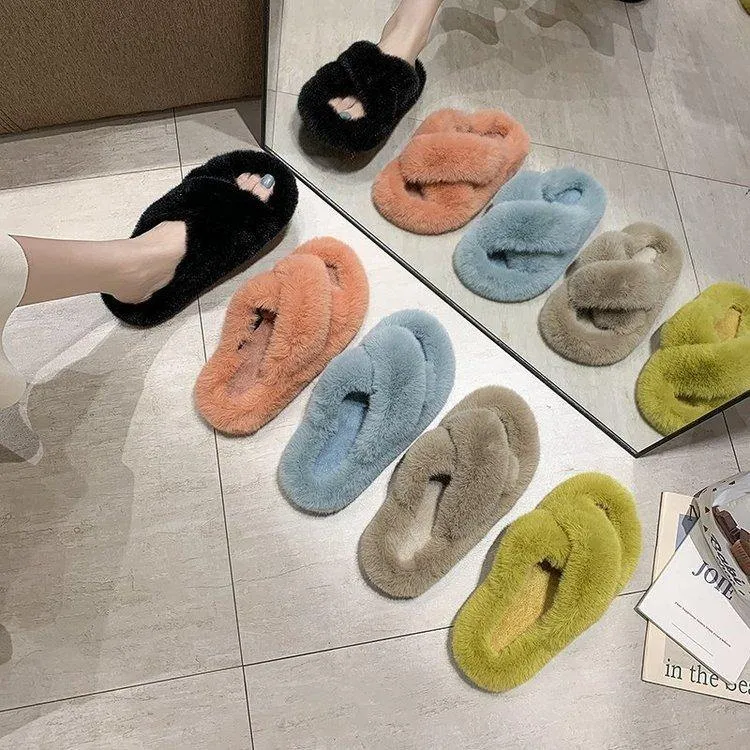 Women's Home Winter Furry Slippers