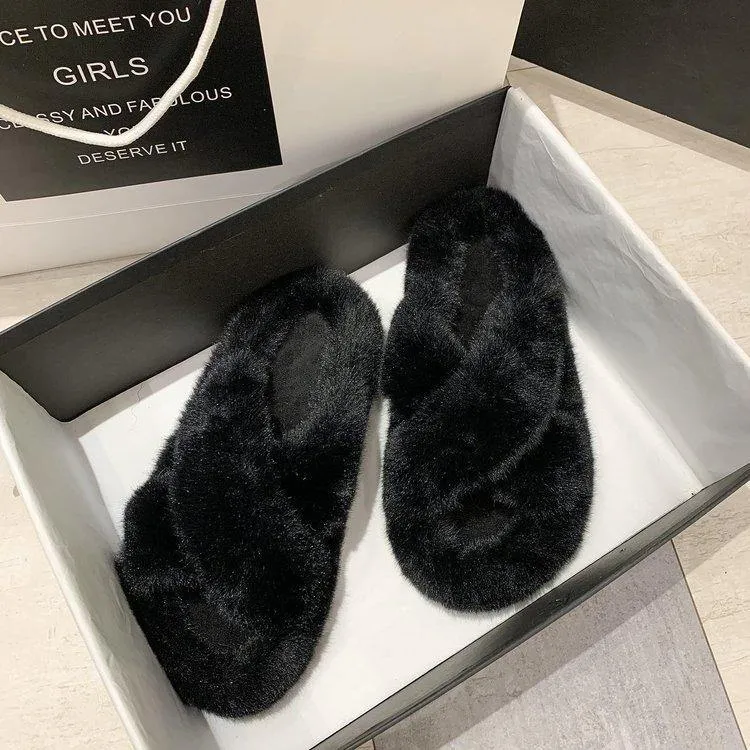 Women's Home Winter Furry Slippers
