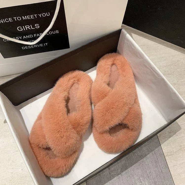 Women's Home Winter Furry Slippers